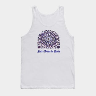 Notre Dame de Paris Cathedral.  Stained Glass Rose Window Tank Top